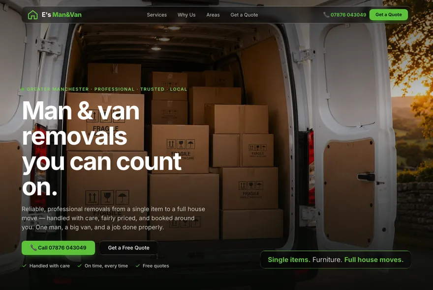 E's Man and Van website