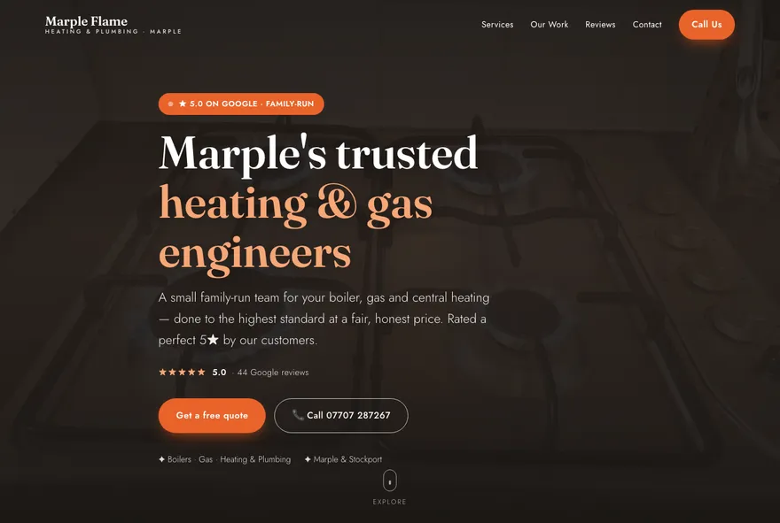 Marple Flame Heating website