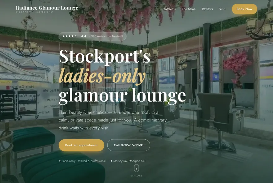 Radiance Glamour website